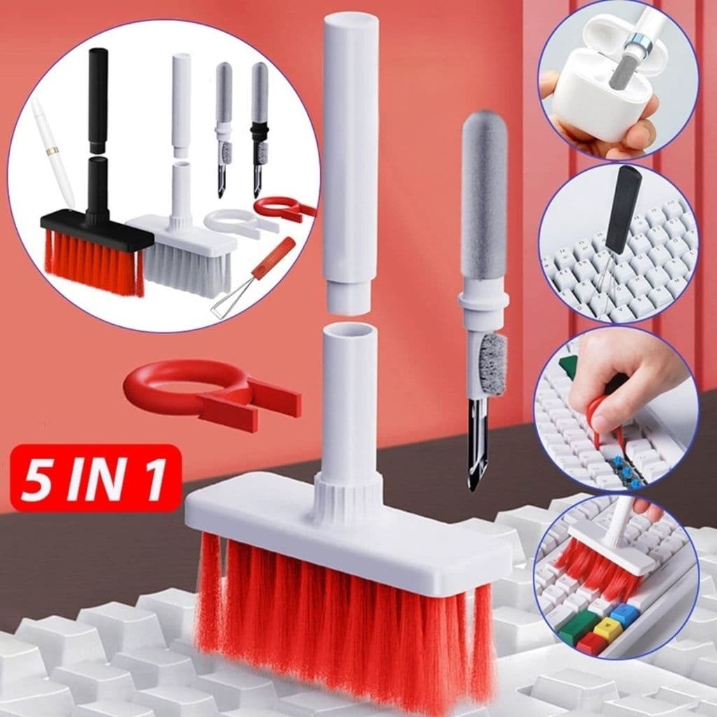 Kit De Limpeza 5 em 1 Para Fones De Ouvido Sem Fio Headset Escova Airpods Teclado