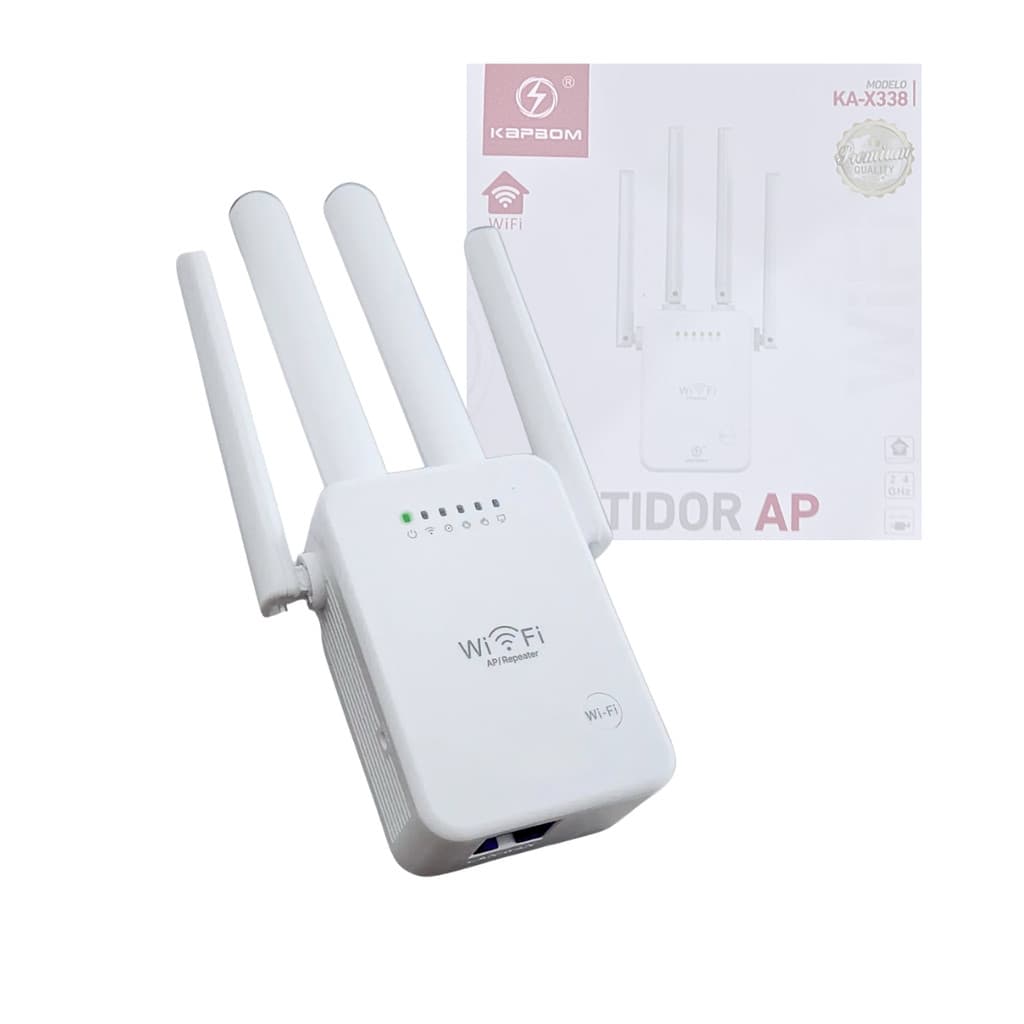 Repetidor de Sinal Wireless 2.4Ghz com 4 Antenas Kapbom KA-X338