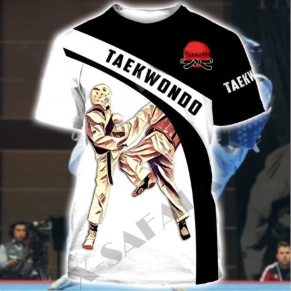 (Números De Nome Personalizados Gratuitos) Camisa Masculina Gráfica Taekwondo Para Roupas Masculinas Grande Casual De Ma