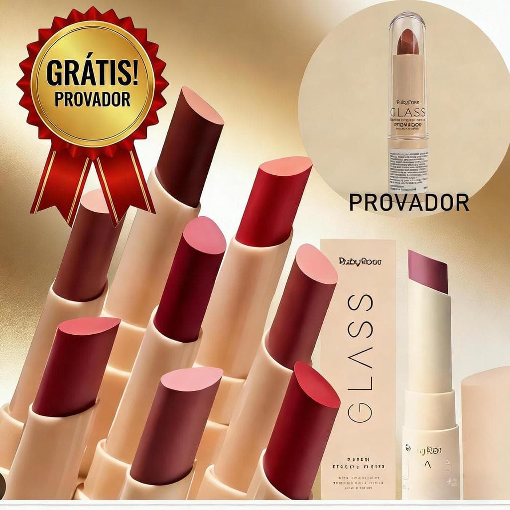Kit Batom Creamy Glass Ruby Rose - Com Provador para Experimentar HB F567+05