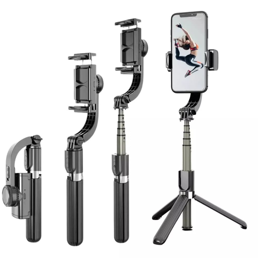 Gimbal Estabilizador para Celular com Tripé e Controle Bluetooth 86cm Portátil Dobrável