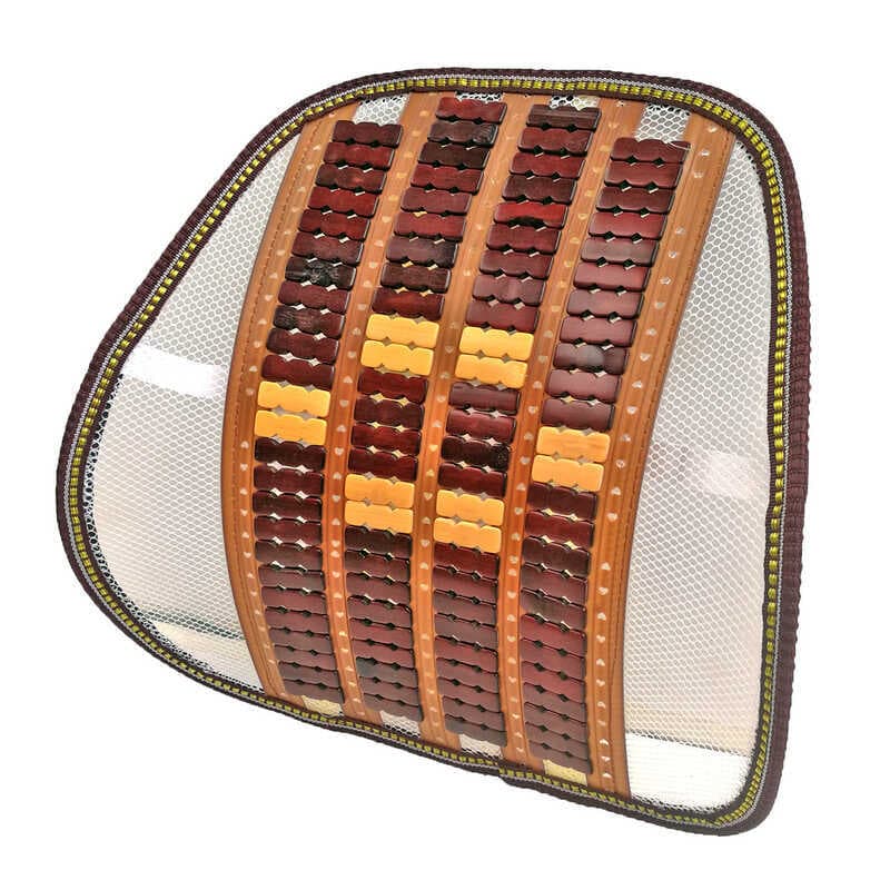 Verão carro peça de bambu apoio lombar legal esteira lombar travesseiro almofada lombar apoio cintura do carro almofada 