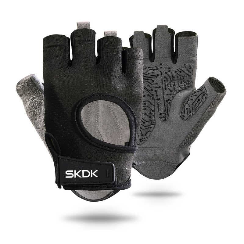 Luvas de Fitness masculino esportes feminino equipamentos treinamento barra Horizontal Pull-Up exercício meio dedo antid