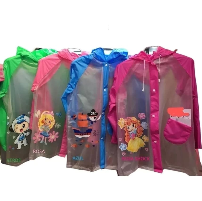 Capa De Chuva Infantil Reforçada Tamanho 8