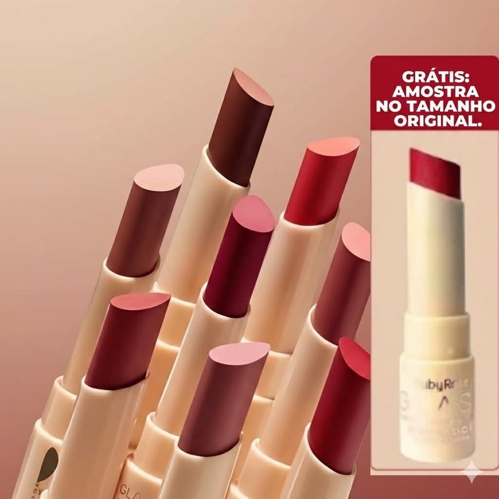 Ruby Rose Kit com Provador - Batom Creamy Matte Glass Ruby Rose-HB567