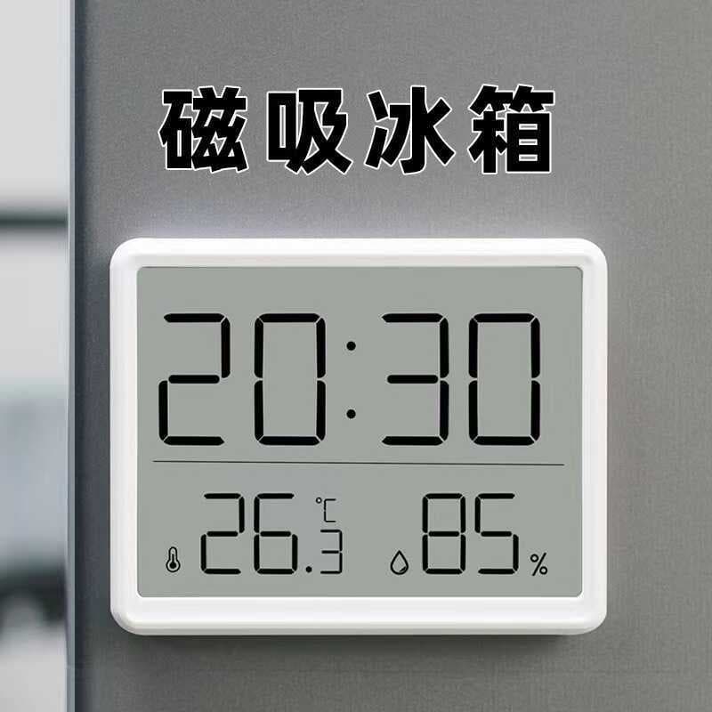 Termômetro preciso eletrônico doméstico cozinha interior temperatura umidade com relógio de tempo magnético geladeira ad