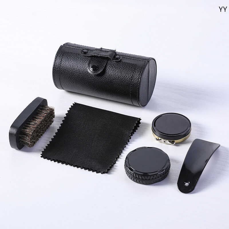 Sapato polonês sapato escova caixa de presente conjunto calçadeira esponja escova sapato brilho ferramenta útil couro sa