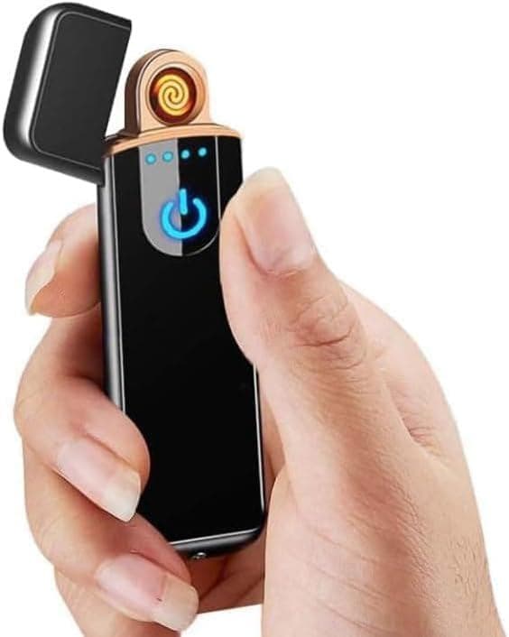 Isqueiro Acendedor Recarregável USB Eletrônico Premium Luxo Touch Presente Unissex Eletrônico