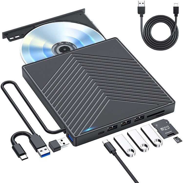 Usb móvel unidade óptica dvd gravador de gravação Notebook computador Desktop função Multi-cartão unidade óptica externa