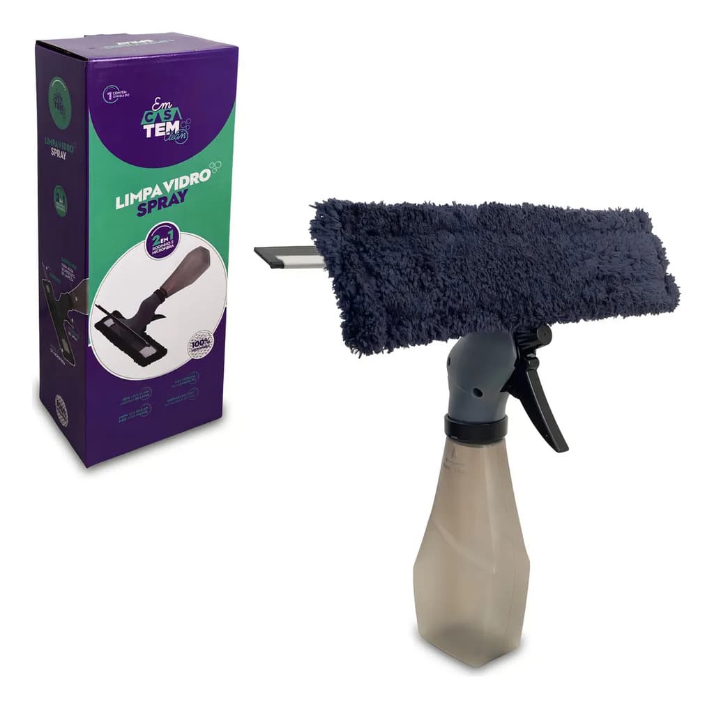 Rodo Limpa e Seca Vidros Mop Spray Vidro 3 em 1