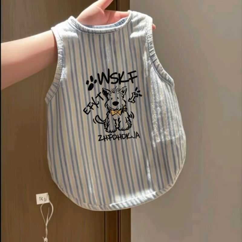 Cão verão estilo fino roupas de seda gelo Anti-fiapos filhote de cachorro colete respirável legal roupas para cães de es