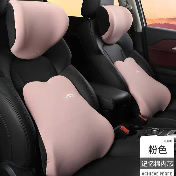 Encosto de cabeça do carro espuma memória apoio lombar travesseiro Interior assento volta almofada lombar apoio cintura 