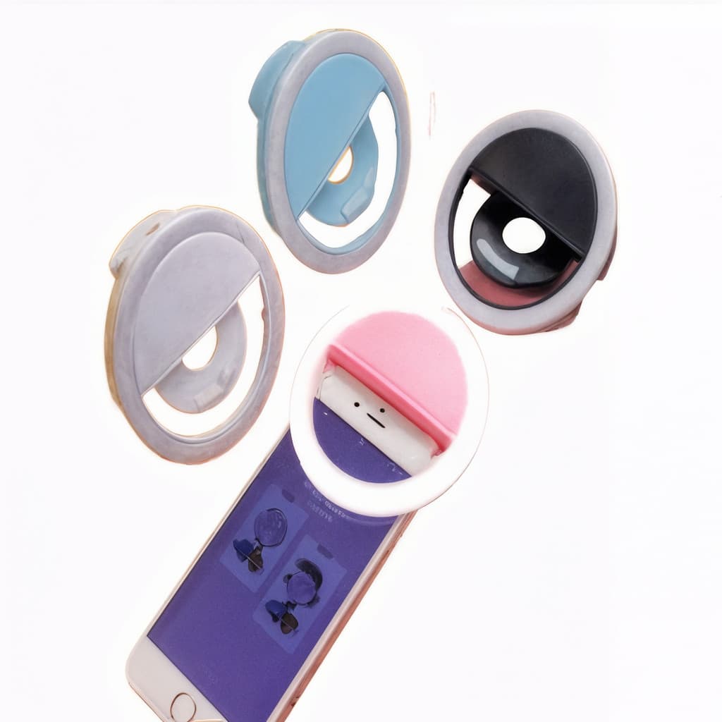 Ring Light Clip Selfie com LED para Celular Universal - (Cores Sortidas)