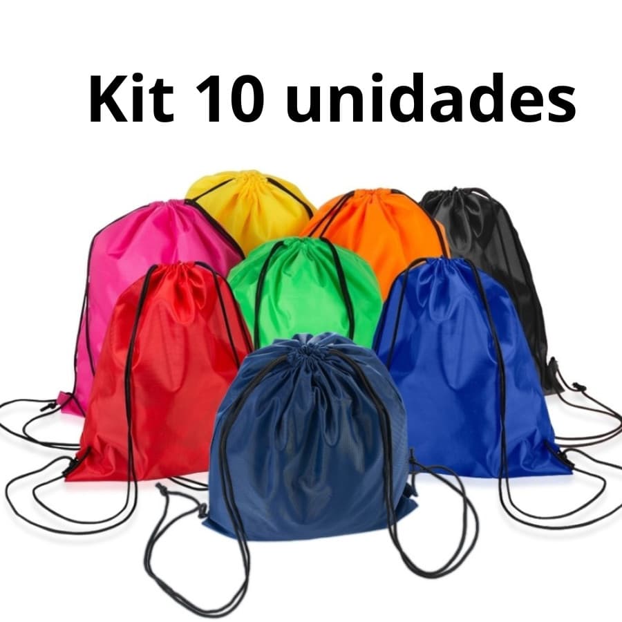 Kit 10 Sacochilas Personalizadas: Leves e Resistentes!