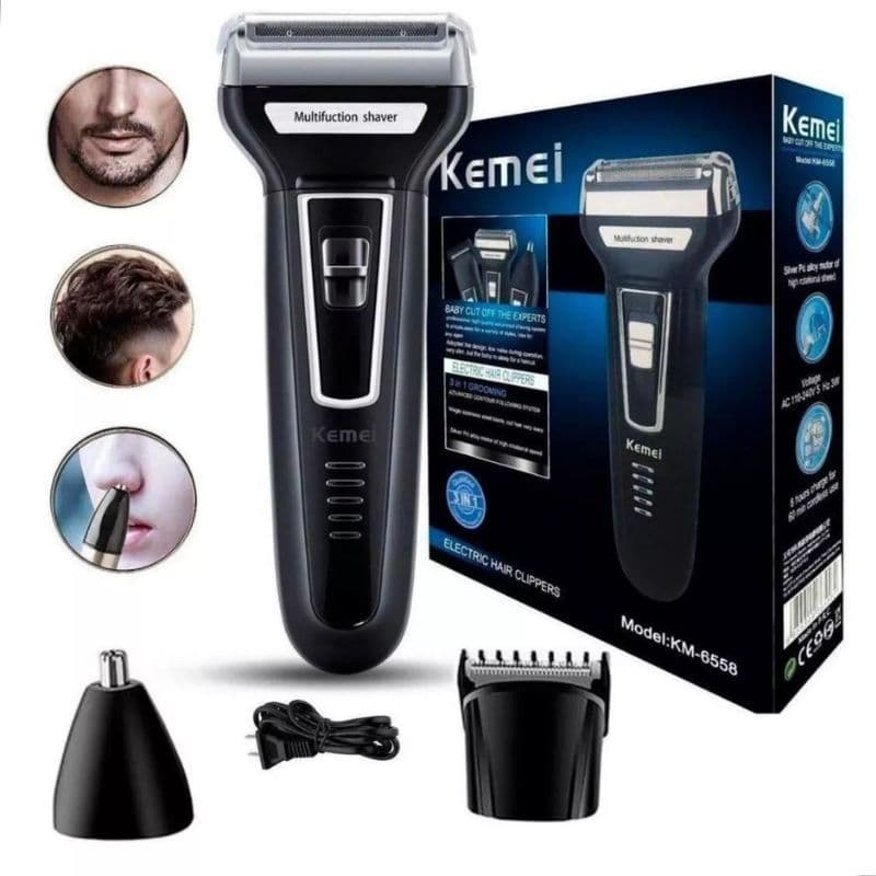 Aparador de Barba 3 em 1 Recarregável Bivolt Barbeador