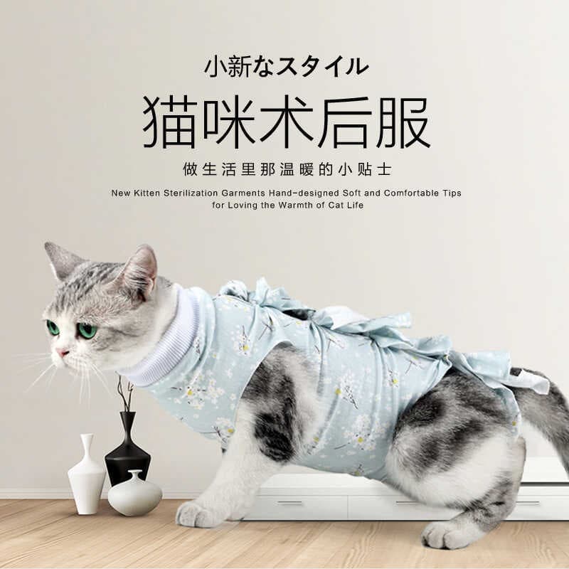 Roupas de esterilização para gatos atualizadas, Anti-quebra, respirável, desmame de animais de estimação, roupas pós-ope