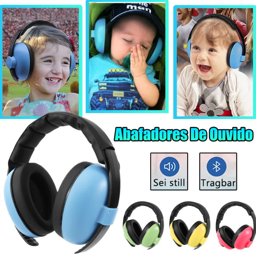 Abafador de Ruído para Crianças – Protetor de Ouvido Ajustável e Confortável