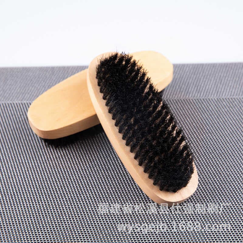Zhufeng 102 escova de sapato de madeira maciça escova de polimento de sapato de cabelo de porco não machuca sapatos esco