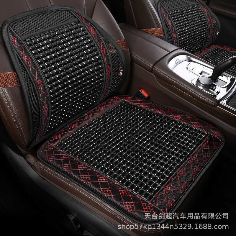 Almofada lombar do carro grânulo de madeira respirável apoio cintura massagem almofada lombar assento de escritório trav