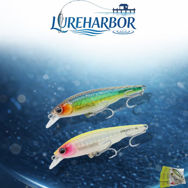 LUREHARBOR Isca Artificial Minnow Flutuante para Pesca Robalo Traíra Tucunaré com Som Interno
