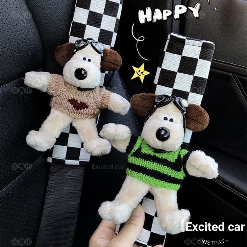 [Desenho Animado criativo] Bonito desenho animado para cão de cabeça Cinto de segurança para carro Cobertura do ombro Cinto de segurança para cão frio Cobertura protetora do cinto de segurança para bebê Cobertura do cinto de segurança para carro Cobertura