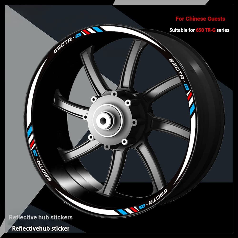Adequado para primavera brisa 650 Guobin TR G roda adesivo reflexivo à prova dwaterproof água aro da roda decalque aro d