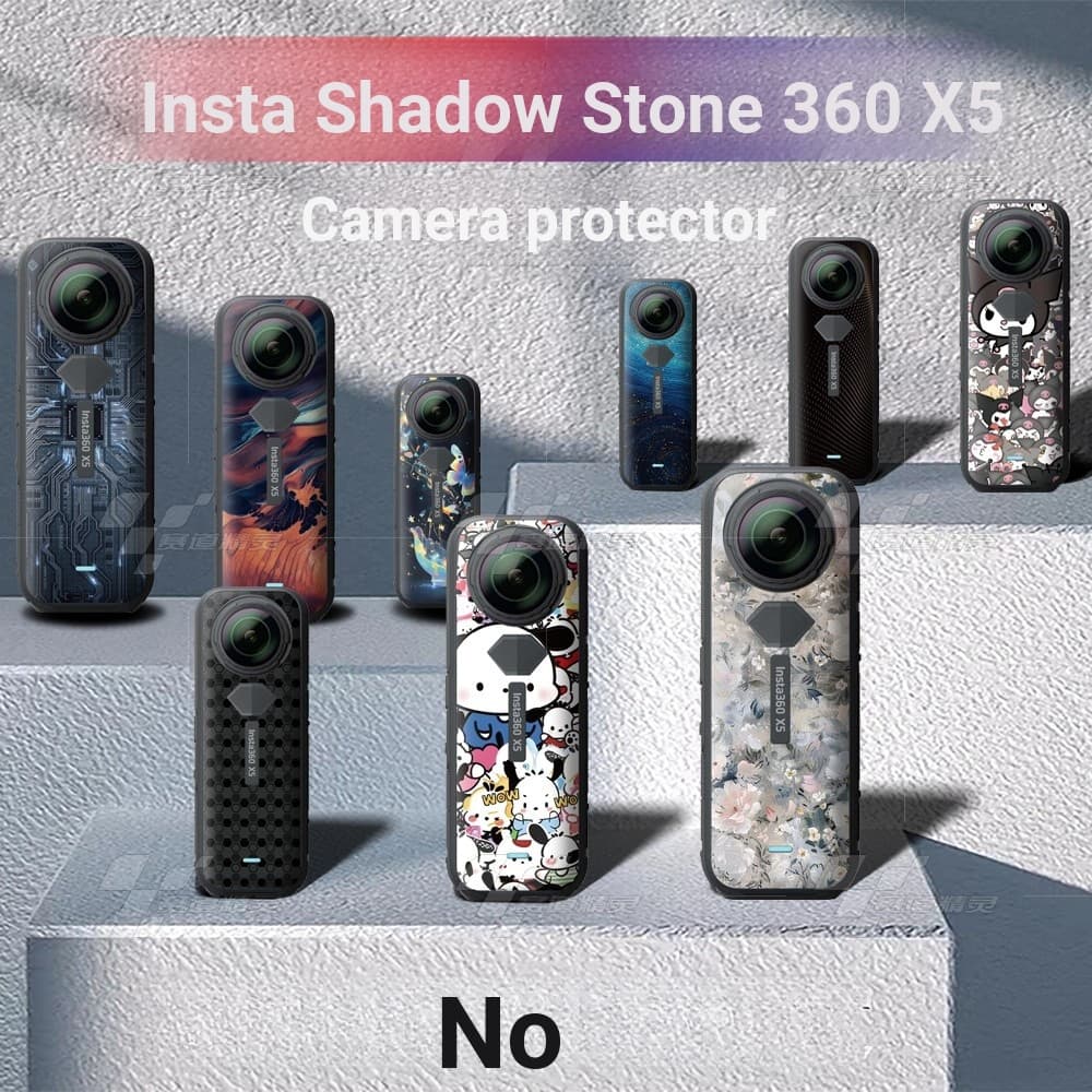 Adequado para sombra pedra Insta360 X5 adesivos panorâmicos câmera esportiva cor adesivos escudo protetor filme decoraçã