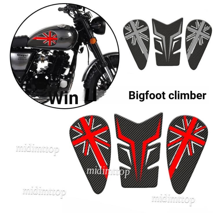 Adequado para Snapdragon U-Man Big Foot Climber Fishbone Adesivos antiderrapantes para tanque de combustível Adesivos de