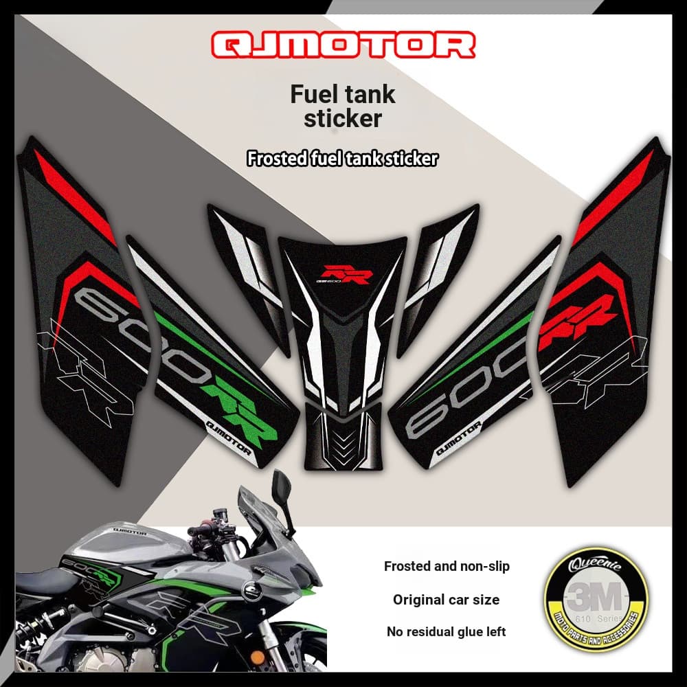 Adequado para Qianjiezai 600 adesivos de tanque de combustível fosco 22 adesivos de espinha de peixe antiderrapantes mod