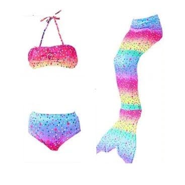 Fato De Banho De Beleza De 2 A 8 Anos De Idade Com Rabo De Peixe