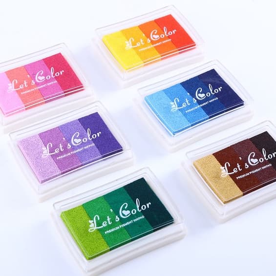 4 Cores Degradê Cor Dedo Pintura A Tinta Diário Livro Álbum De Graffiti Colorido Selo Pintura Das Crianças