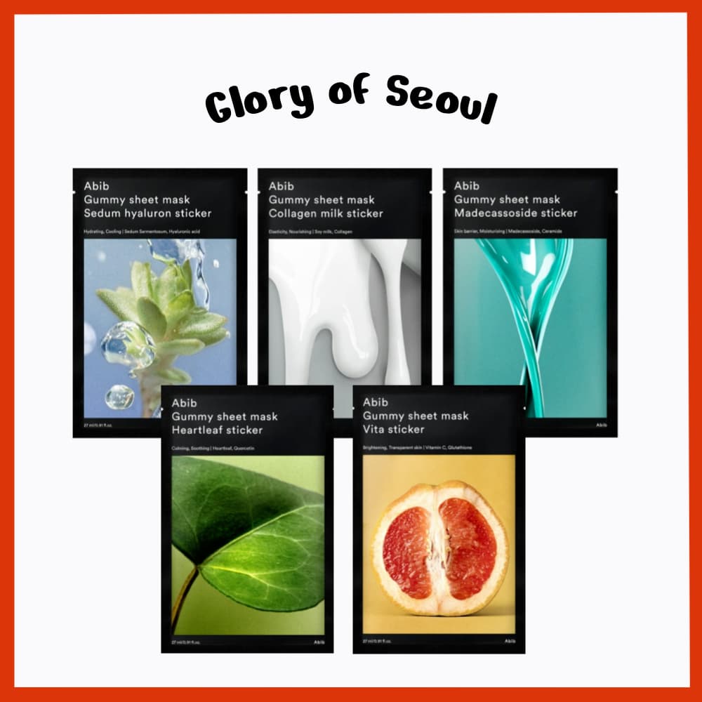 ABIB Máscara Facial Em Tecido Gummy 5 Tipos, 1 Unidade