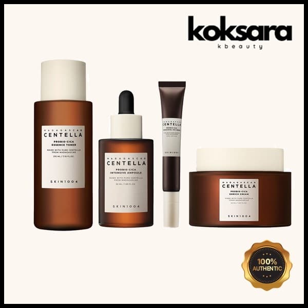skin1004 madagascar centella probio-cica (toner 210ml/ampoule 50ml/cream 50ml/eye cream 50ml)