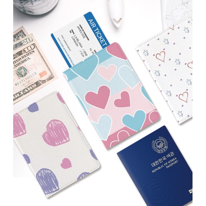 Capa De Couro Para Passaporte De Viagem Coreana RFID ANTI Skimming NTREE HEART