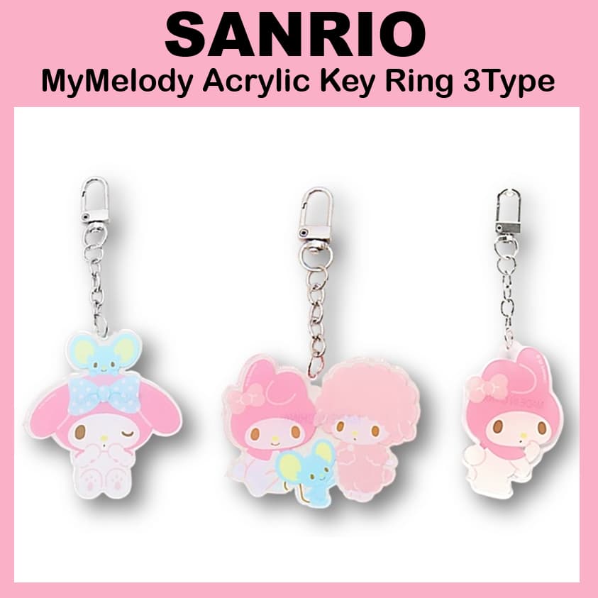 [SANRIO] Charme De Bolsa Acrílica MyMelody 3 Tipos Para Fones De Ouvido/Bolsas/etc Koreadaiso
