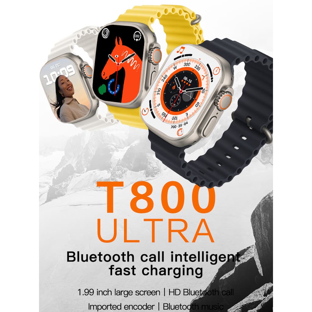 【Fofo shope】T800 Ultra 2 Series 9 Resposta Ao Gesto Smart Watch Carregador Sem Fio À Prova D'água