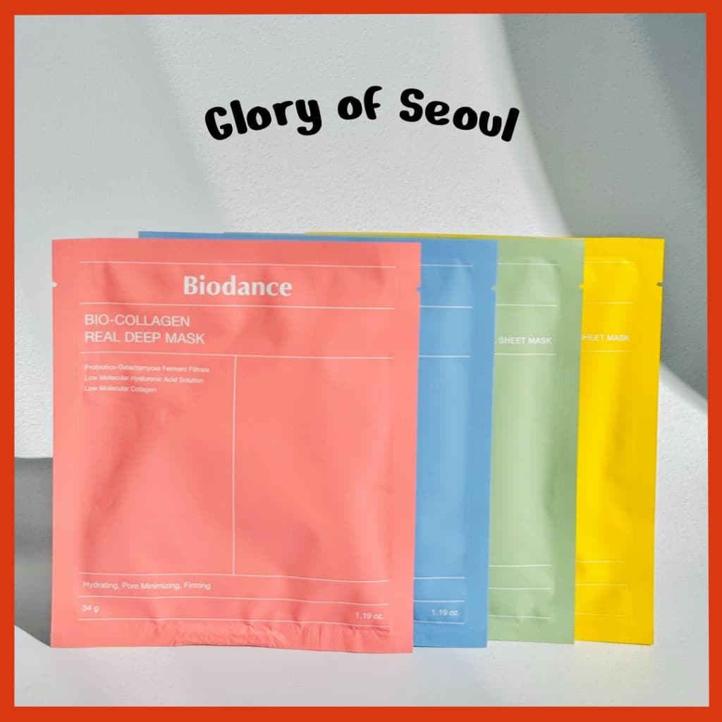 BIODANCE Mask Pack, 1sheet (4 Types) Bio-Collagen / Cera-nol / Refreshing Sea Kelp / Radiant Vita Niacinamide