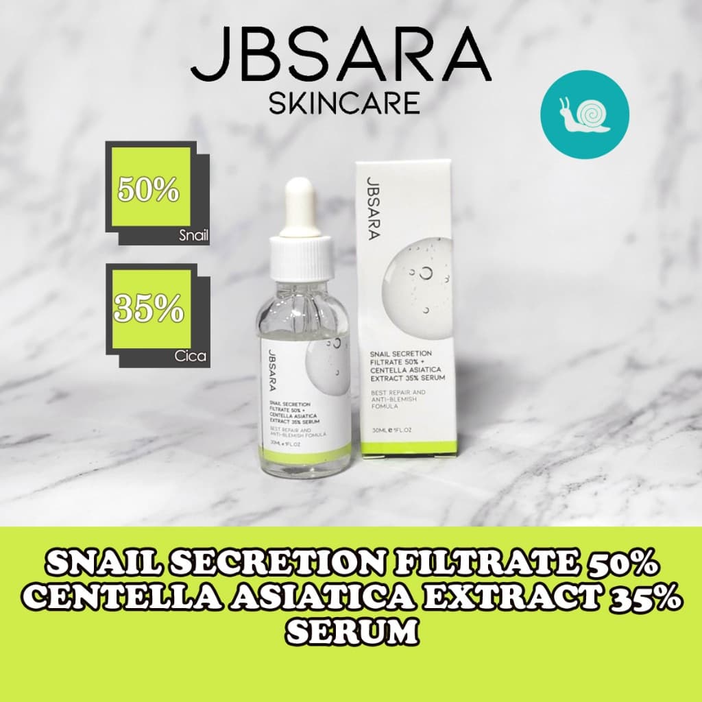 JBSARA Snail Secretion Filtrate 50% + Centella Asiatica Extract 35% Serum 30ml(exp 2025.12)