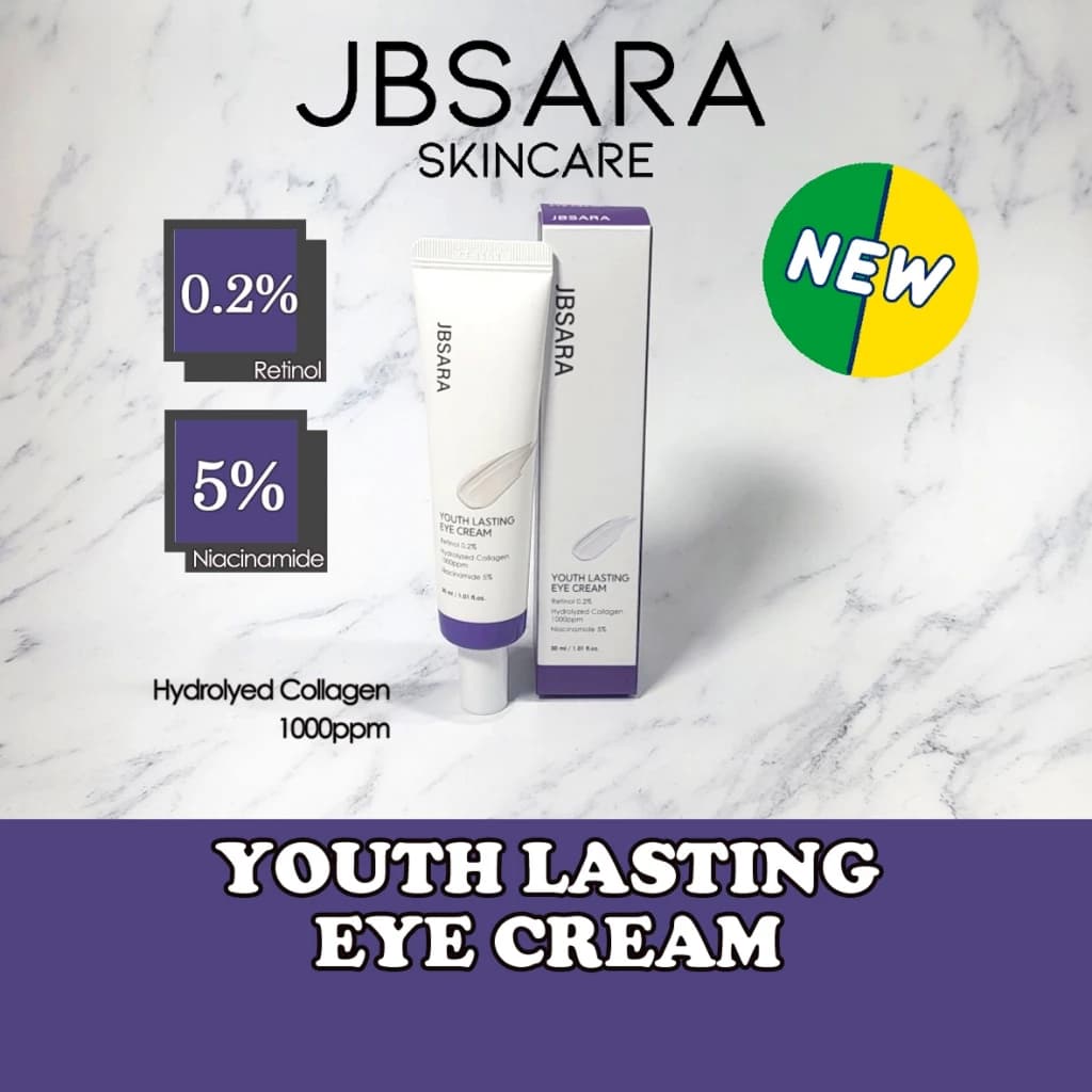 JBSARA Youth Lasting Eye Cream 30ML(Retinol 0.2% + Niacinamide 5% + Collagen 1000ppm)