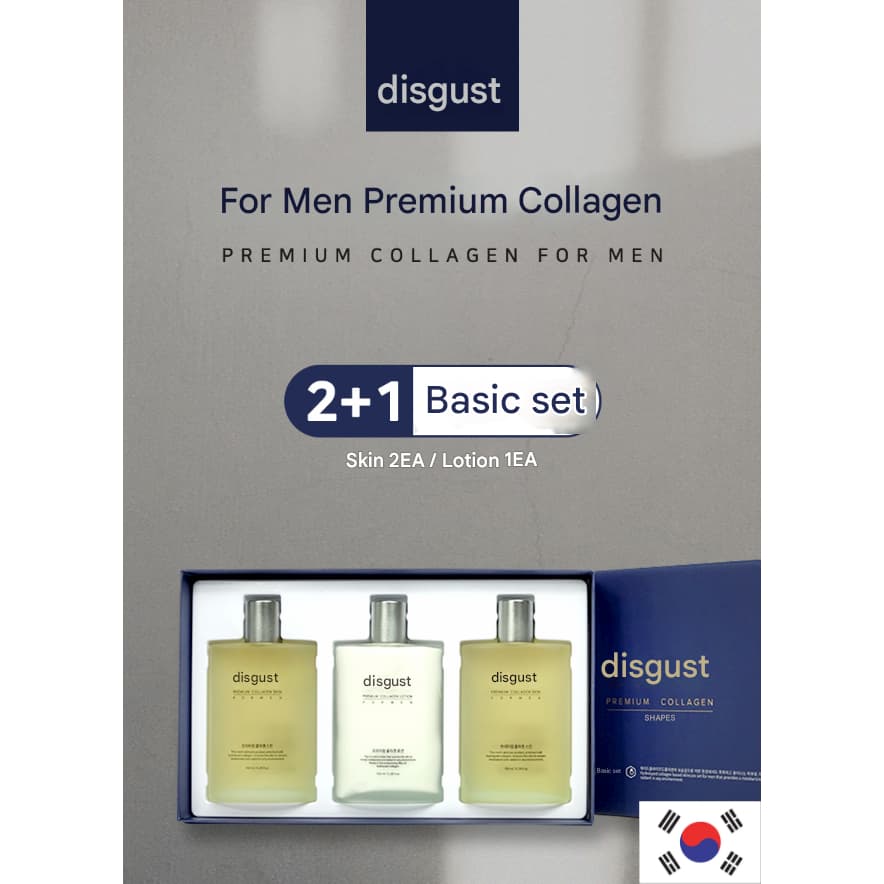 Conjunto Básico De Colágeno Premium Masculino Ekel Para Homens Da Coreia (Pele 2 + Loção 1)-2 De Cosmética Masculina Pre