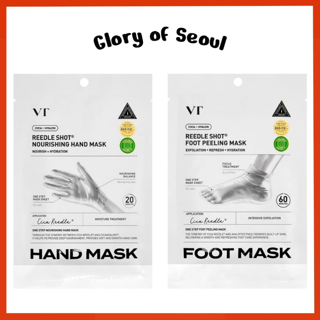 [Novo] VT COSMETICS Reedle Shot Nourishing Hand Mask / Foot Peeling Mask (1EA / 2 Tipos)