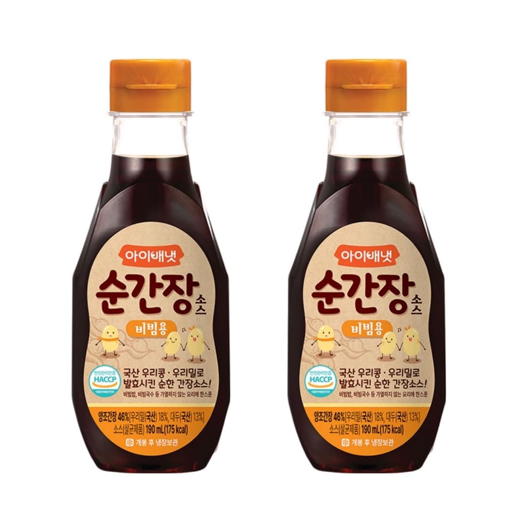 Tempero De Molho De Soja Ivenet Baby Bibim , 190ml , 2 Unidades