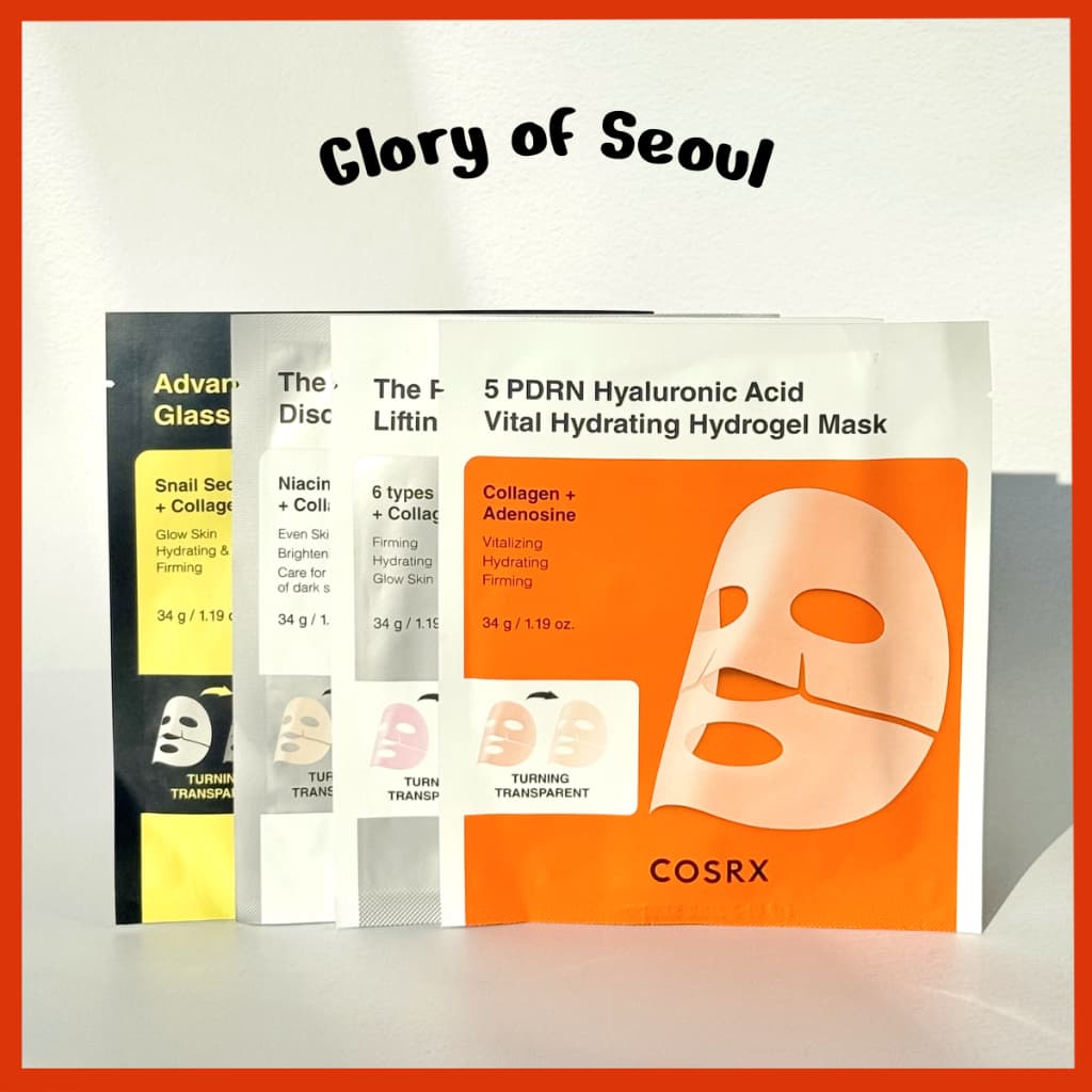 [NEW] COSRX Advanced Snail Mucin Glass Glow Hydrogel Mask, 34g (1box=3sheets / 1sheet)
