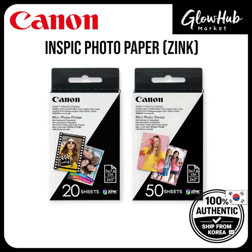 Pacote De Papel Fotográfico Canon Zink 20 Folhas , 50 | Mini Impressora Fotográfica