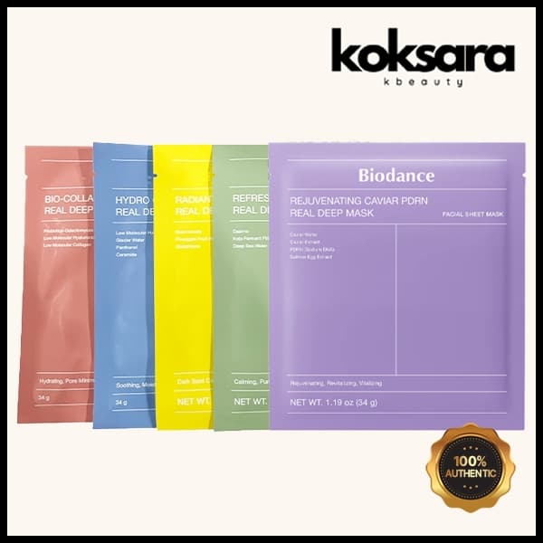 [NEW] BIODANCE real deep mask 1ea 34g (collagen, cera-nol, sea kelp, vita niacinamide,Caviar PDRN)