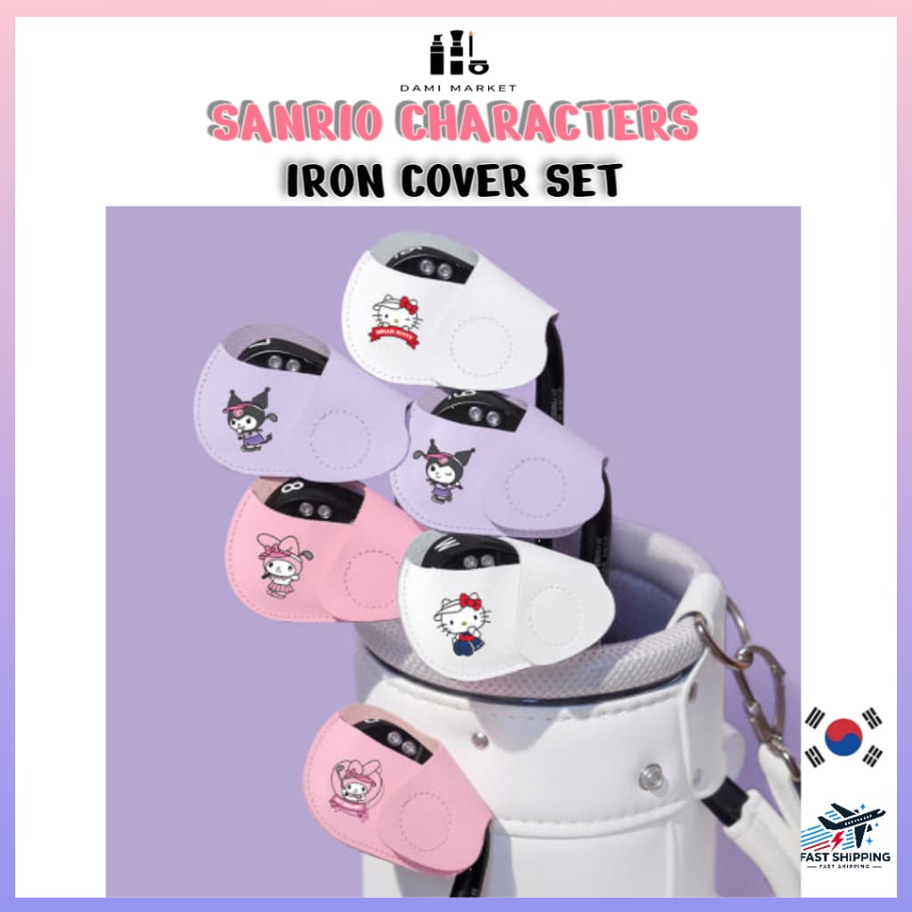 [Sanrio] Conjunto De Capa De Ferro | Capas Para Tacos De Golfe Em Couro Genuíno