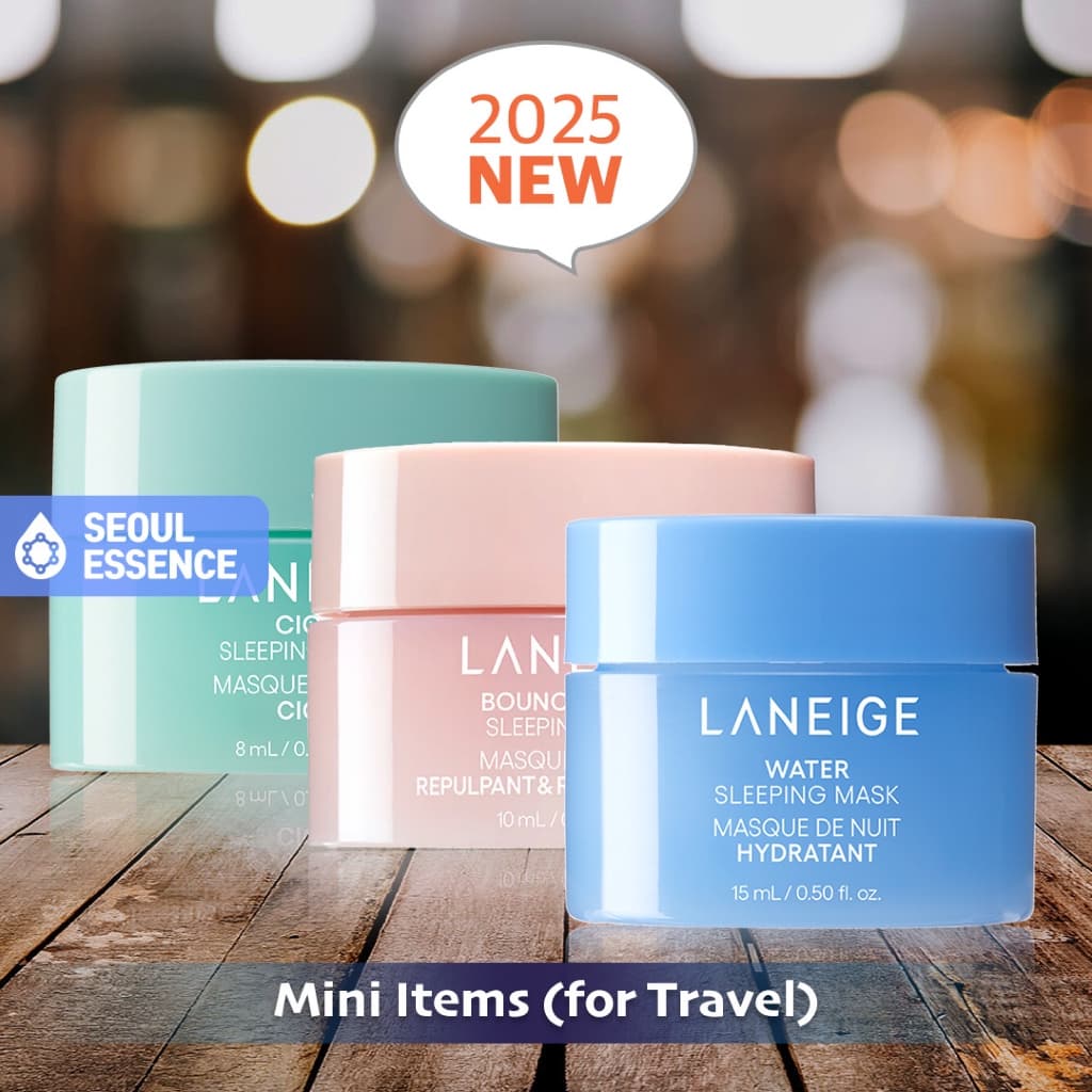 LANEIGE Bouncy & Firm 10ml/Água 15ml/Cica Máscara De Dormir 10ml E 8ml (Mini Coleção)-Hidratação , Plumping , Firmeza , Calmante