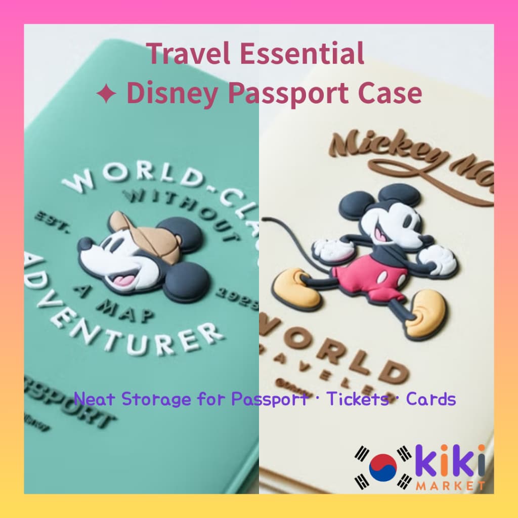 [Daiso Korea] Capa Para Passaporte Disney 3D (Verde/Marfim)
