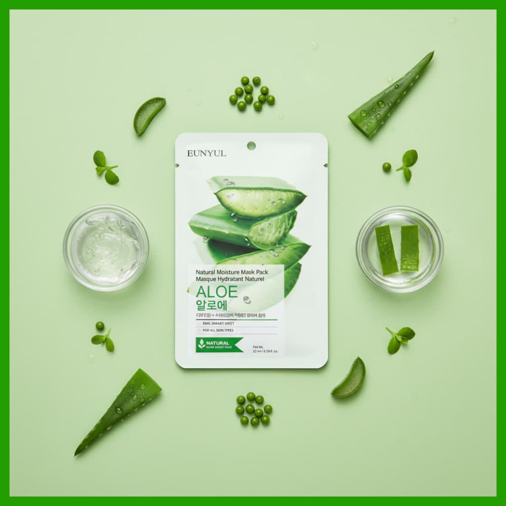 Pacote De Máscara EUNYUL Natural Moisture Aloe – Calmante E Hidratante