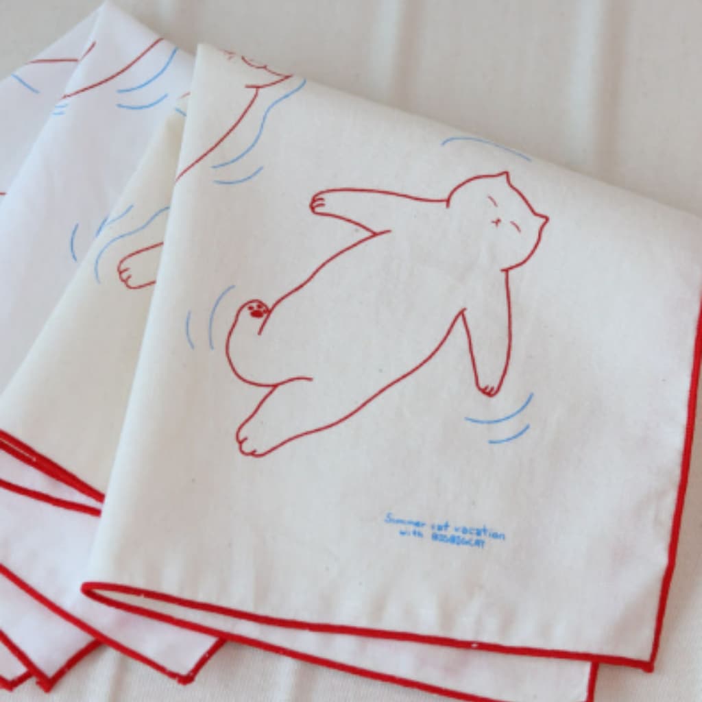 BIGBIGCAT Korea-Lenço De Natação Para Gatos | Toalha De Algodão Fofa Pano De Bolso Presente